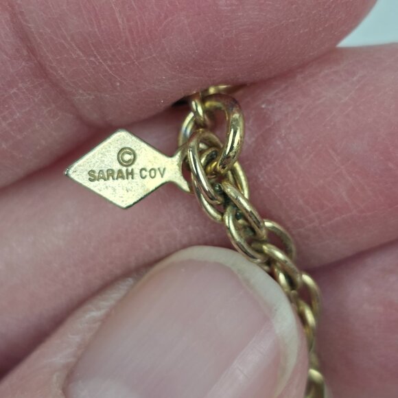 Vintage Sarah Coventry "Mandarin Magic" Gold Tone Bib Necklace Egyptian Style - Picture 11 of 11